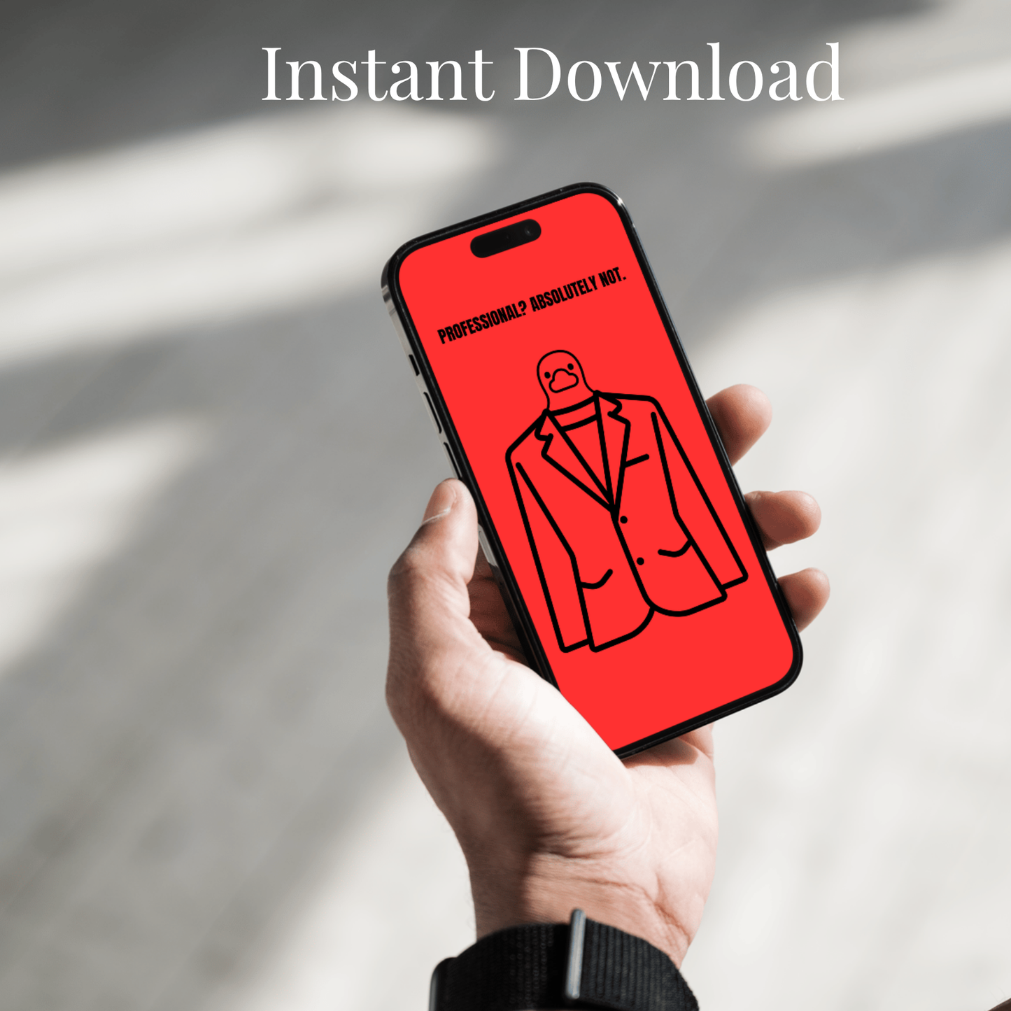 Funny Penguin Wallpaper – Bold & Minimal | Digital Download