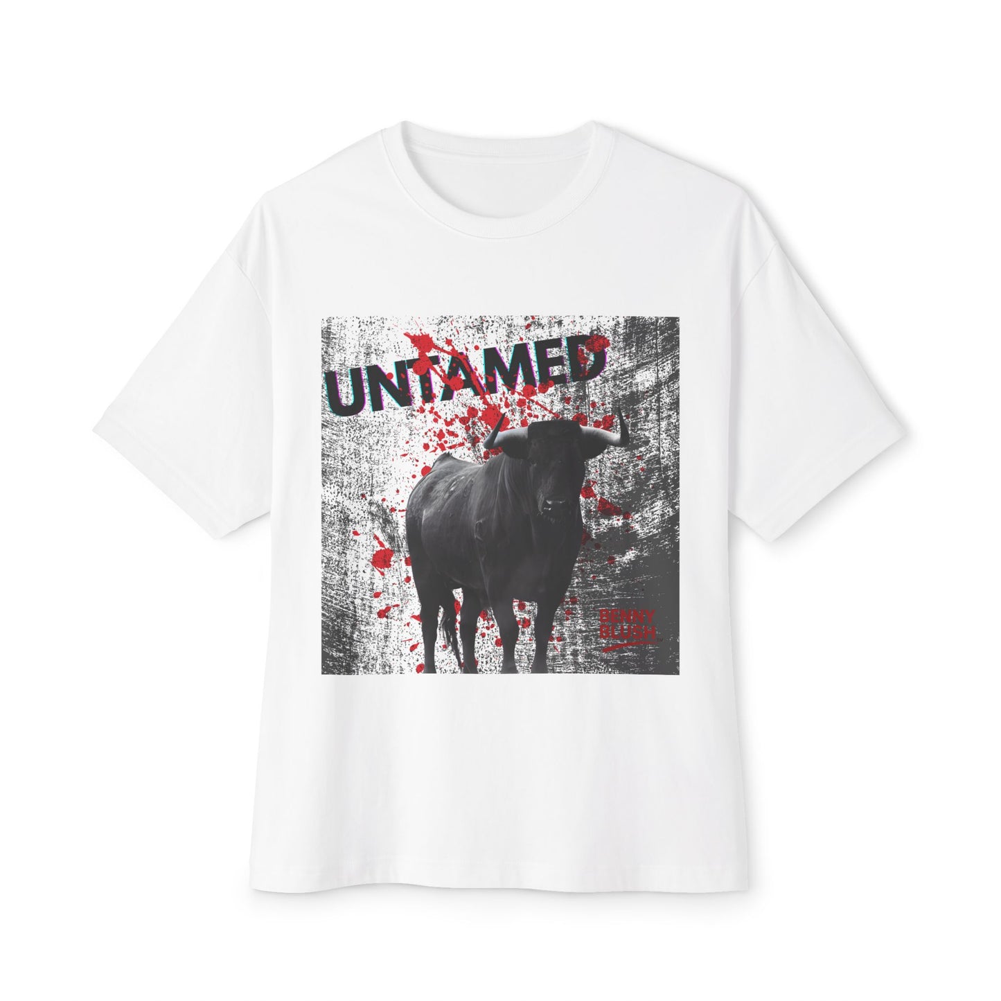 Oversized Tee - UNTAMED Limited Edition Streetwear Bull Tee by Benny Blush