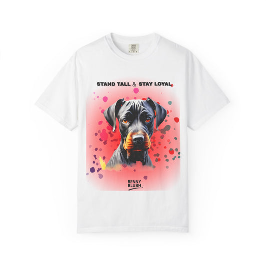 Rottweiler Stand Tall T-Shirt, Garment-Dyed Dog Lover Tee, Unisex Animal Graphic Shirt, Perfect Gift, Pet Enthusiast Apparel